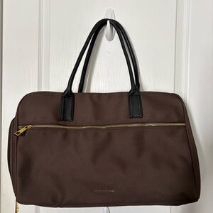 Paco Rabanne Brown Duffel Bag with Black Handles
